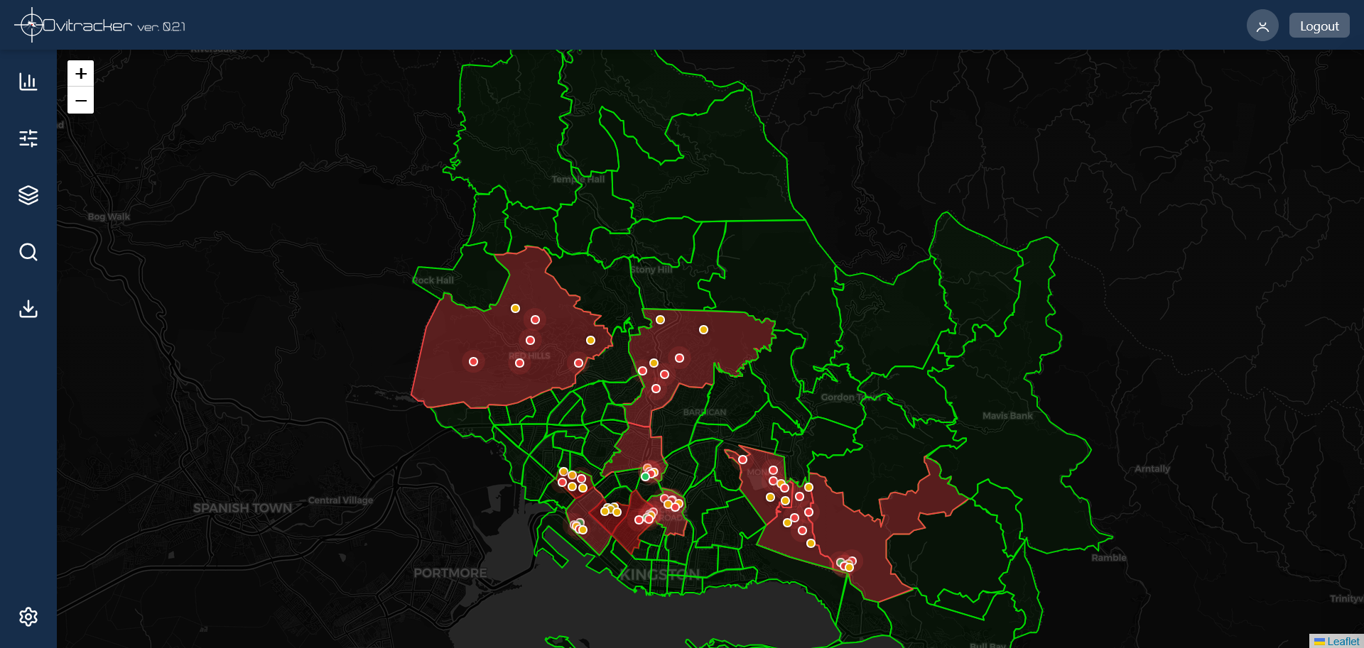 Live community risk map with BRS-tiered polygons